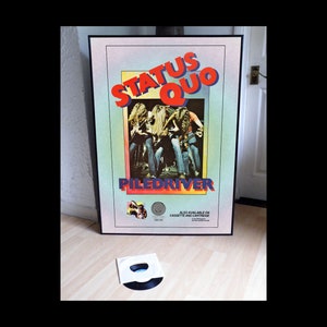 STATUS QUO piledriver poster promozionale, pop, rock, jazz, metal, hip hop, soul, country, disco, punk, new wave, glam, bowie, slade,