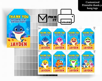 Shark Thank You Tags Etsy