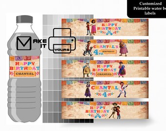 ココウォーターボトルラベル、ココバースデー、ココパーティー、ココ印刷可能、ココラベル、デジタルボトルラベル、ココジュースボトル、ココラベル、ココ