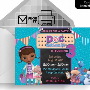 Doc Mcstuffins uitnodiging Doc Mcstuffins verjaardag, Doc Mcstuffins uitnodigen, Doc Mcstuffins partij, Doc Mcstuffins afdrukbare, Doc Mcstuffins
