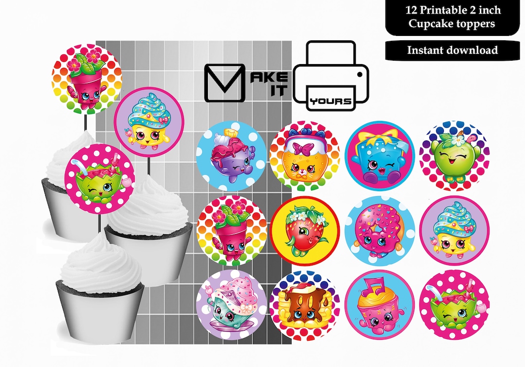Shopkins Cupcake Toppers, Shopkins Cake Toppers, Shopkins 2 Inch ...