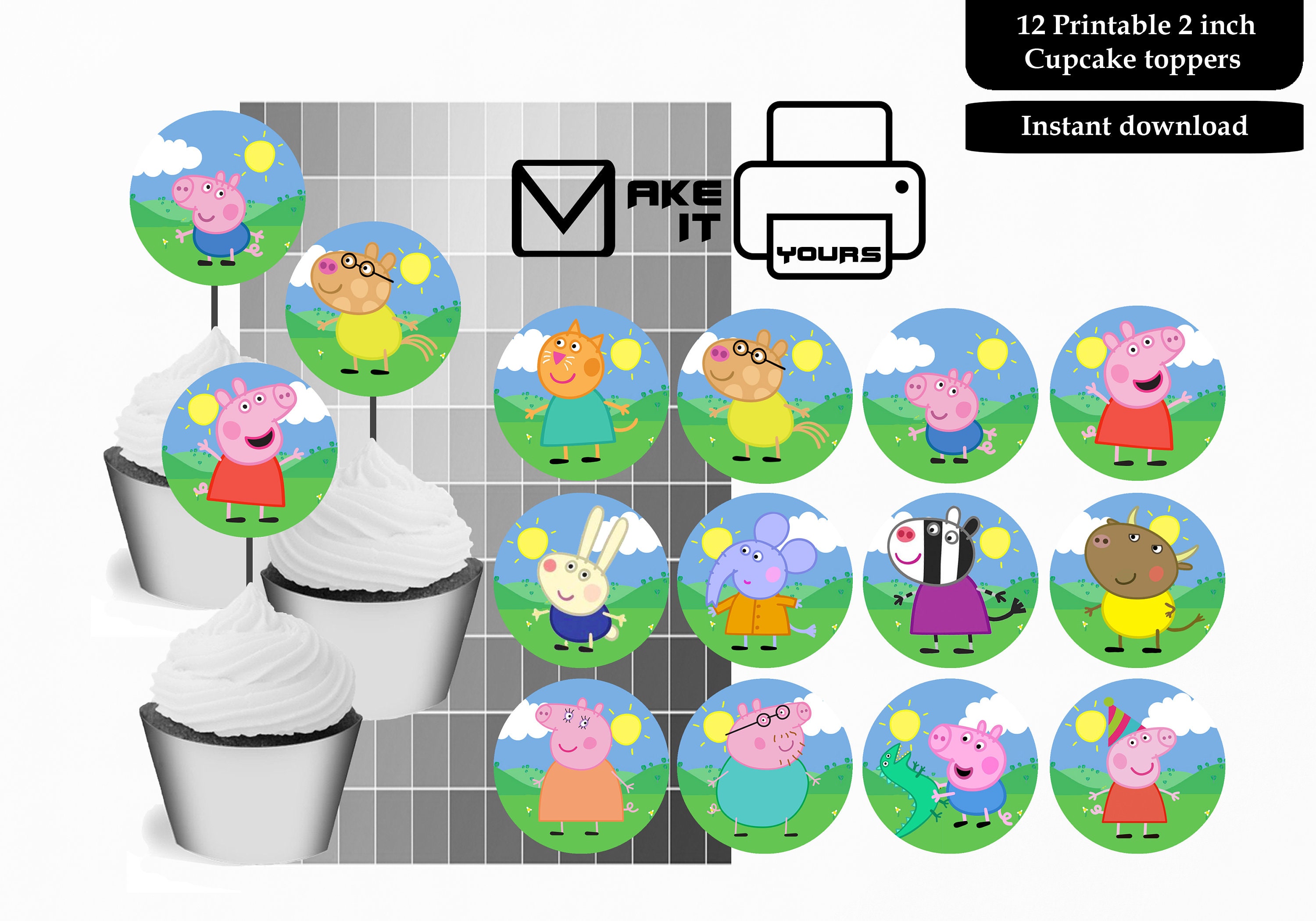 Casa Peppa Pig Topper  Peppa pig stickers, Peppa pig cake topper