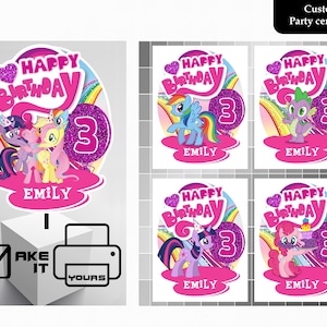 10 kleine Pony-Mittelstücke, kleine Pony-Mittelstücke zum Ausdrucken, kleines Pony-Partyzubehör, kleines Pony-Geburtstag, kleines Pony-Mittelstück