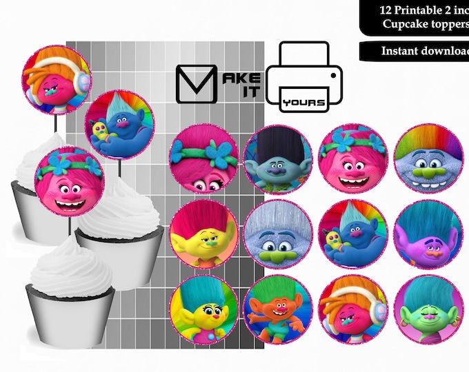Trolls Cupcake Wrappers - Trolls Wrappers - Poppy Cupcake Wrapper ...