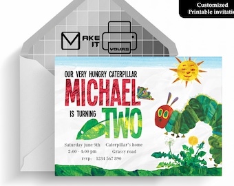 The very hungry caterpillar Invitation, The very hungry caterpillar Birthday, The very hungry caterpillar party, The very hungry caterpillar