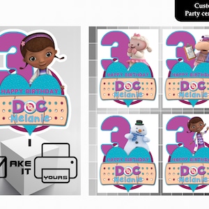 10 Doc Mcstuffins centerpieces, Doc Mcstuffins printable centerpieces,  Doc Mcstuffins party supplies, Doc Mcstuffins centerpiece