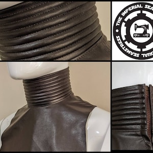 Neckseal Gaiter Mando Mandolorian Dark Brown Soft Faux Leather Zipper or Velcro *more colours available*