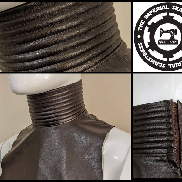 Neckseal Gaiter Mando Mandolorian Dunkelbraun Weiches Kunstleder Reißverschluss oder Klettverschluss *weitere Farben verfügbar*