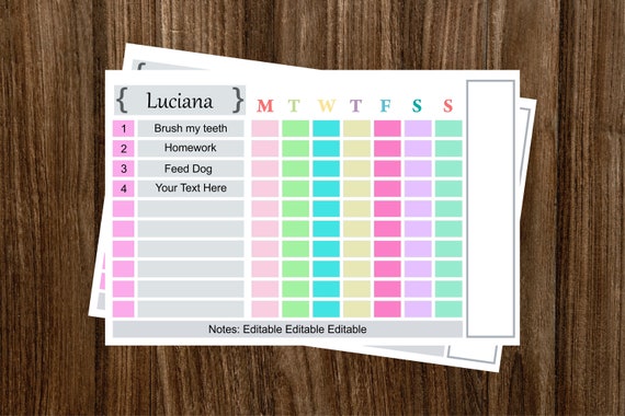 Post It Note Chore Chart System