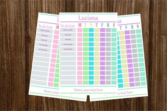 Post It Note Chore Chart System