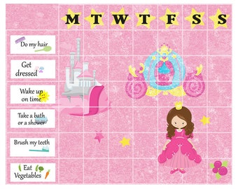 Princess Chore Chart Printable Reward for girls chart Printable Chore chart  Reward system / Chore Chart / Behavior chart  PDF Chore chart
