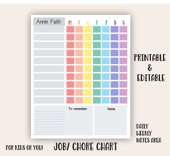 Boys Chore Chart