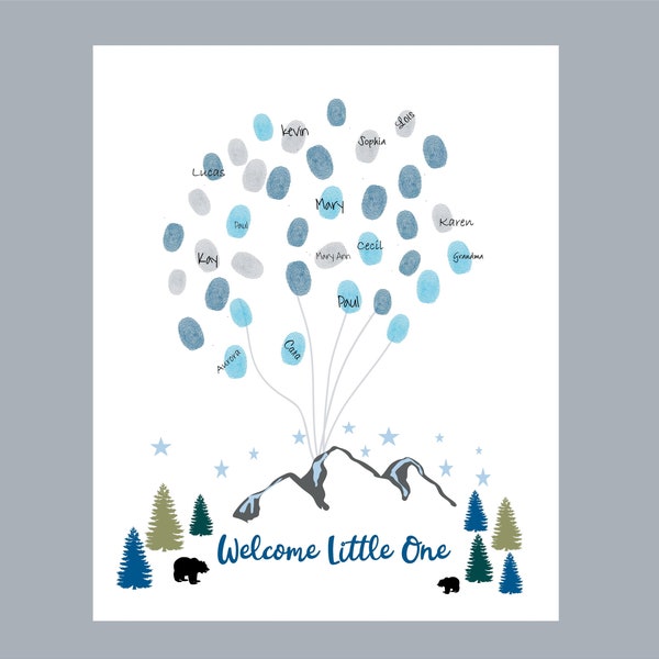 Thumbprint Guestbook - Etsy