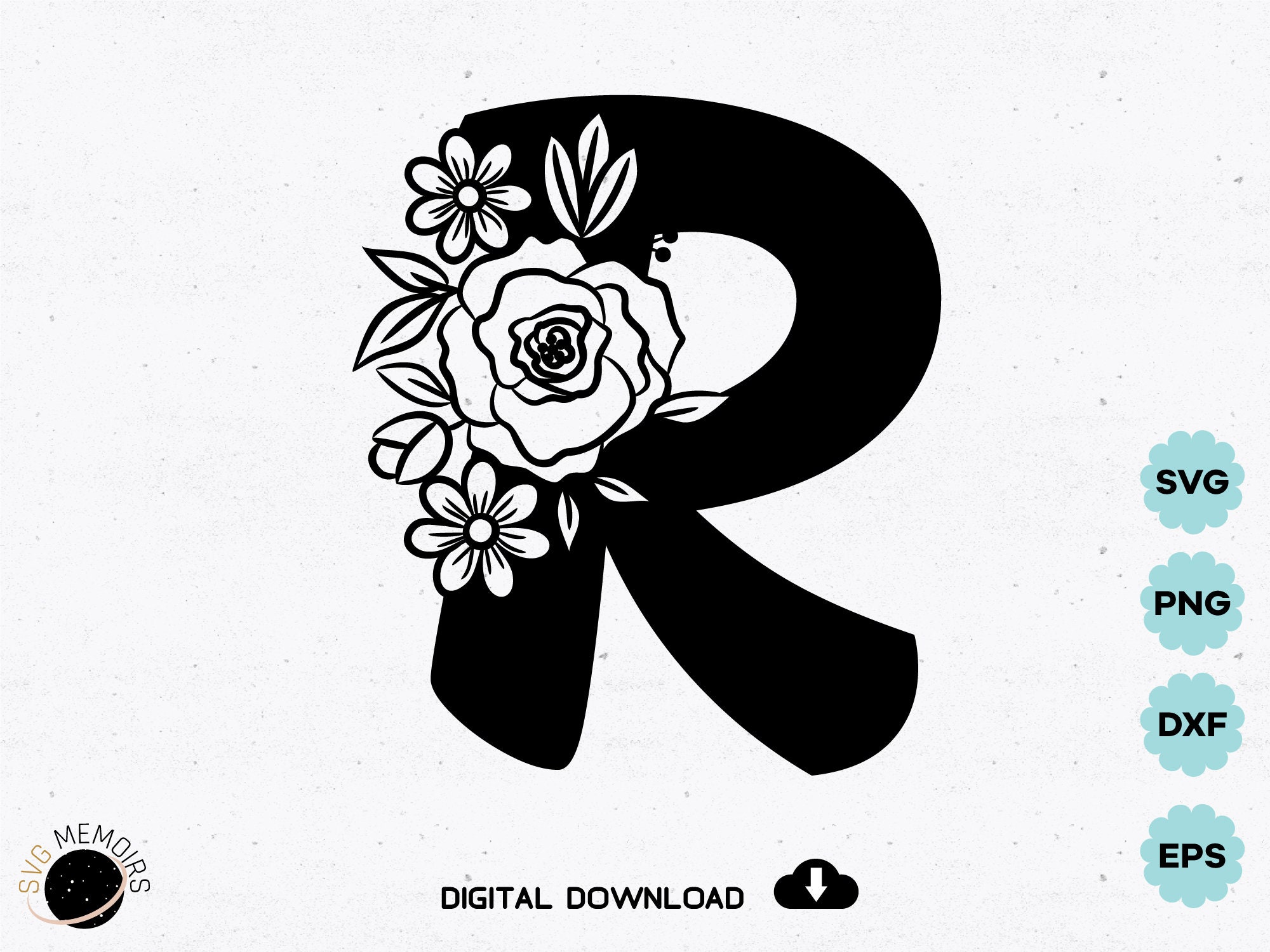 Flower Filled Letter R Svg Floral Letter Cut File Svgs My XXX Hot Girl