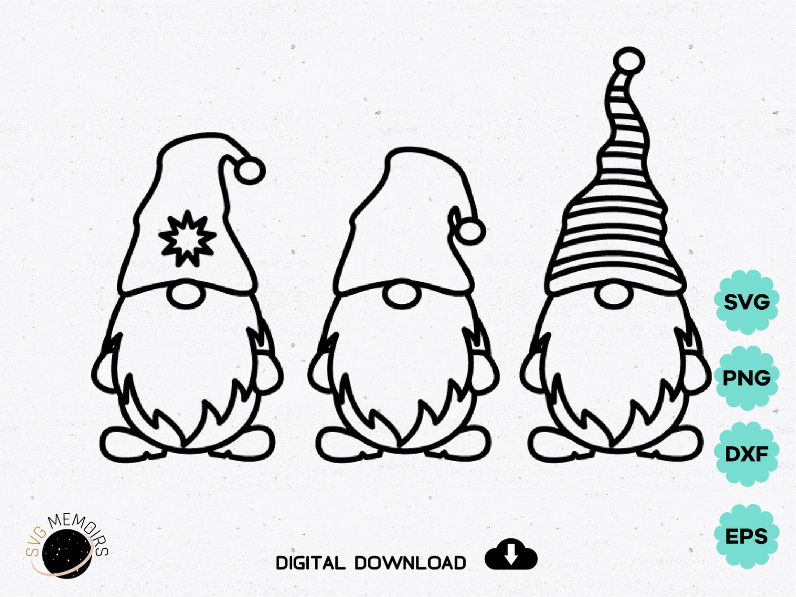 Gnomes Outline Svg - Etsy