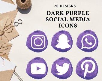 Purple Social Icons Etsy Purple Social Icons Etsy