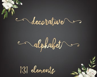 HAND WRITTEN Gold Foil alphabet, Gold alphabet clipart, Mettalic letters, Wedding fonts, Brush lettering, Golden foil download