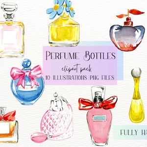 Aquarell-Parfums, Parfümflaschen-Illustrationen, stilvolle Parfums