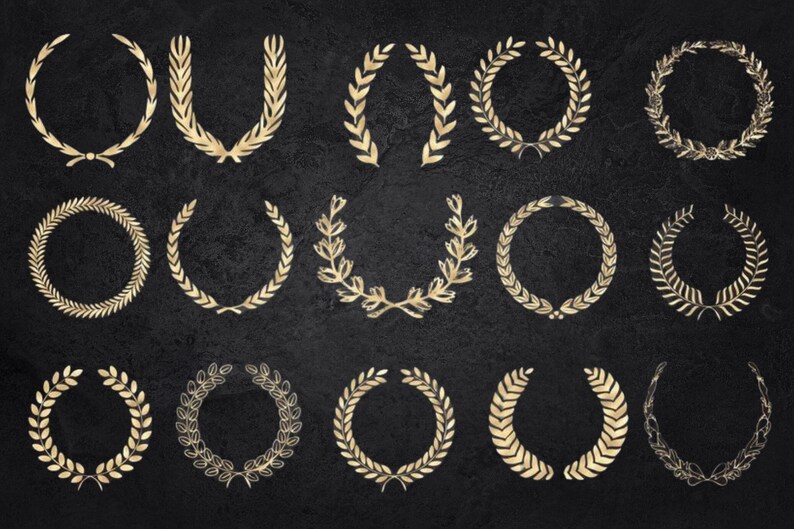 Metal Laurel Wreath, Laurel Wreaths, Gold Wreath Png - Etsy