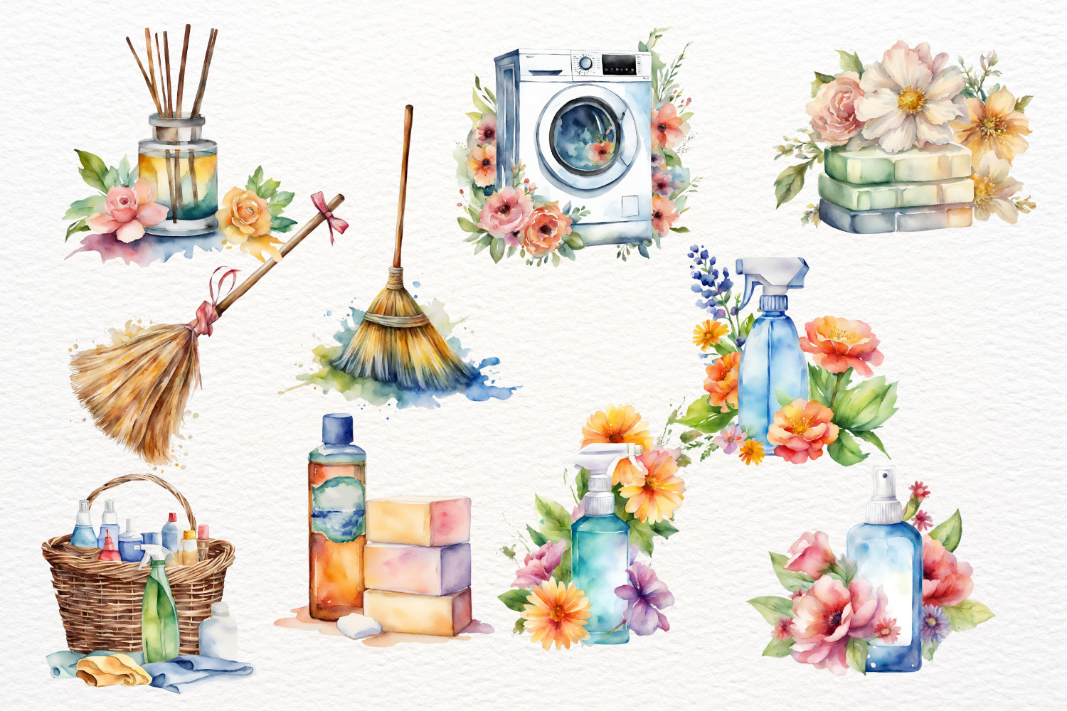 Reinigung Clipart: 45 PNG Illustrationen (Digitaler Download) - Etsy Schweiz, image size:1500x1000