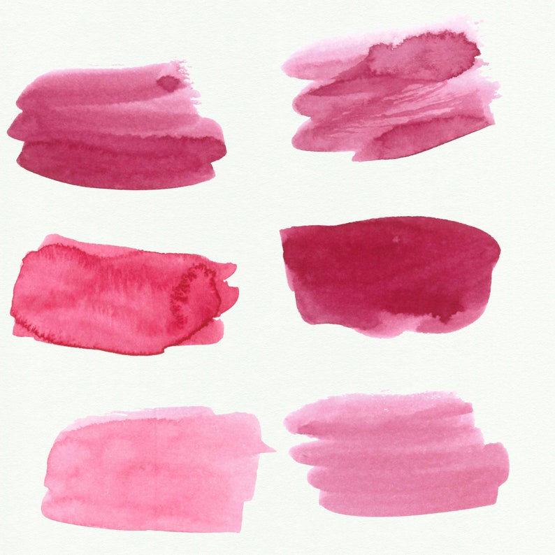 Light Pink Watercolor splash clipart, Pink watercolor brush strokes, Watercolor splotches, Logo watercolor elements image 6