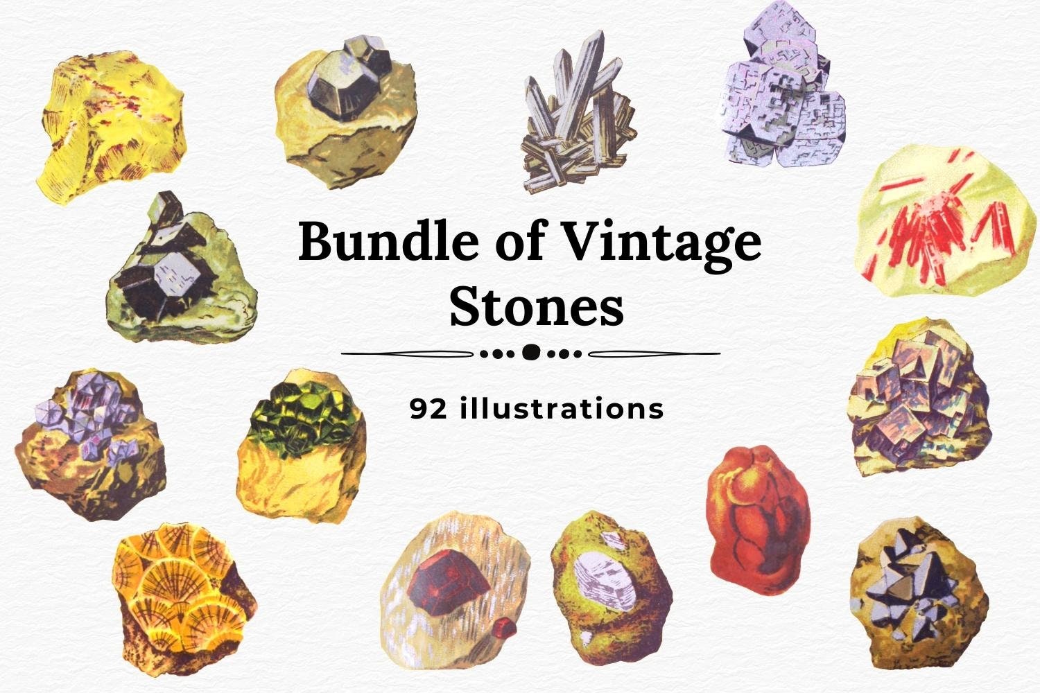 Vintage Stones Clipart Gemstones Bundle Etsy