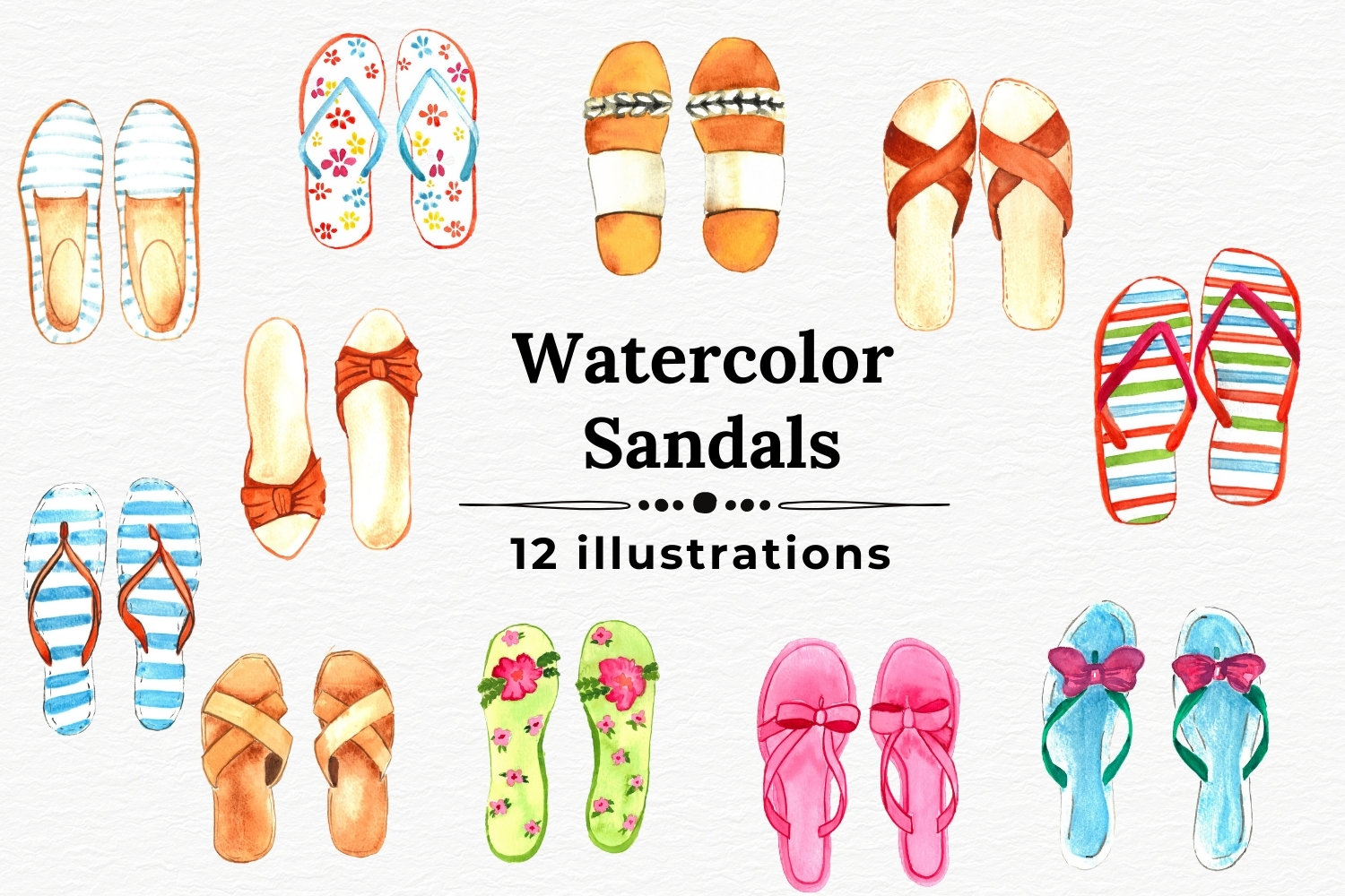 Watercolor Sandals Beach Flip Flops Wedding Sandals - Etsy