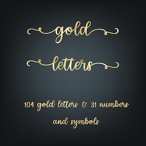 Prachtig decoratief gouden alfabet, goudfoliealfabet, gouden letters Clipart