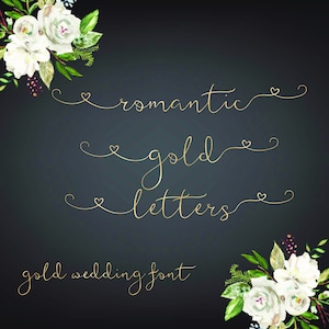 Gouden letters met harten, goudfolie alfabet, gouden letters clipart