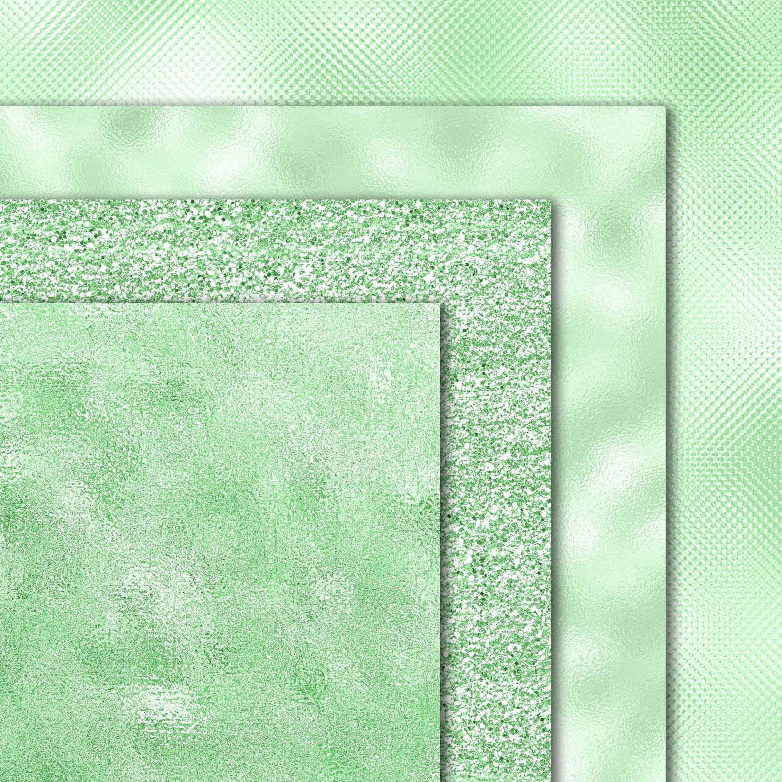 16 Green Foil Papers Green Emerald Background Distressed Etsy