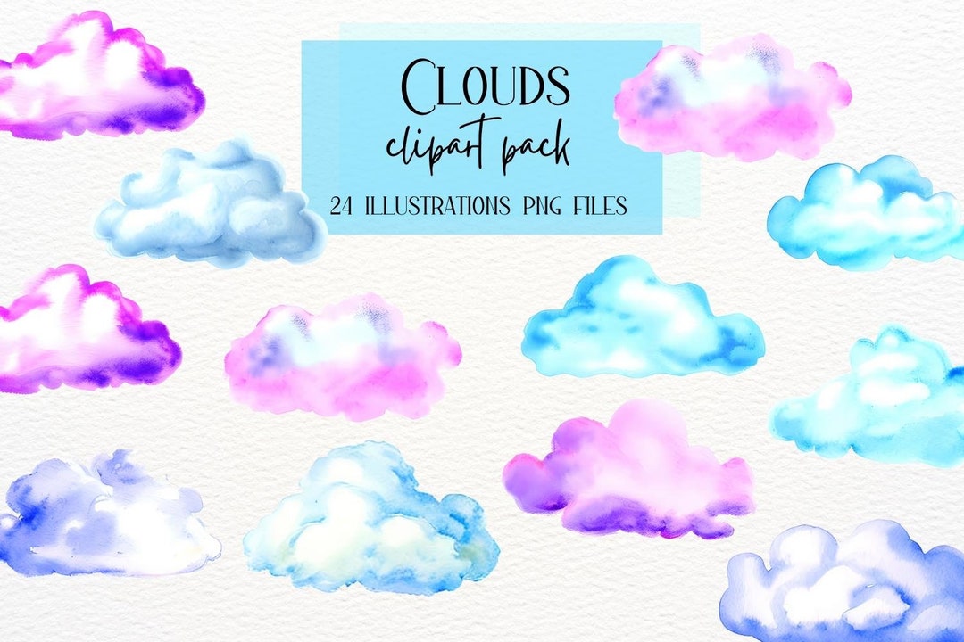 Watercolor Clouds Collection, Nursery Cloud Wallart, Home Decor - Etsy