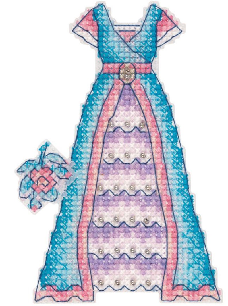 Cross stitch Needle embroidery kit Princess with 3 dresses Free standing embroidery