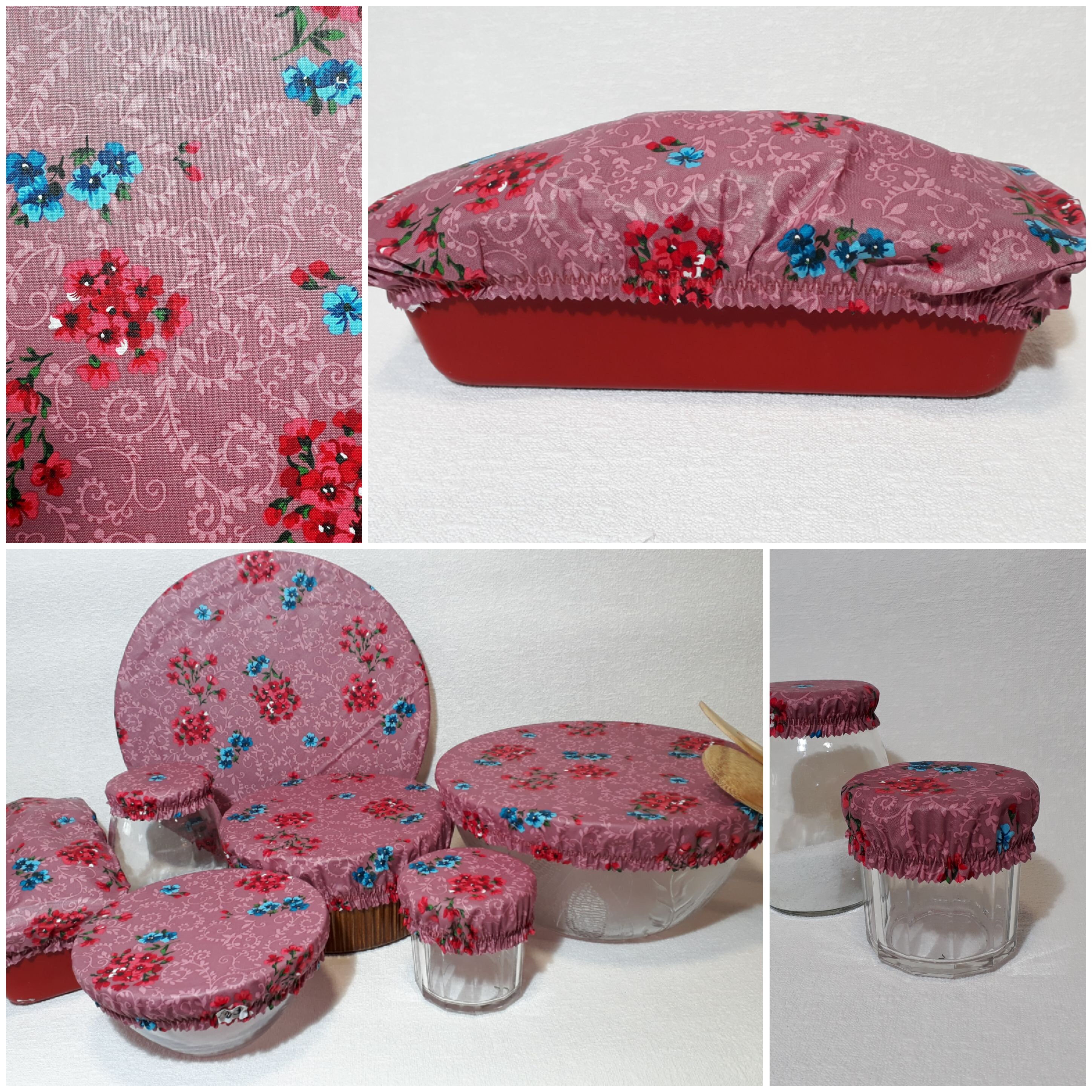 6 Charlottes Alimentaires Pour Vos Plats en Tissu Coton Enduit.