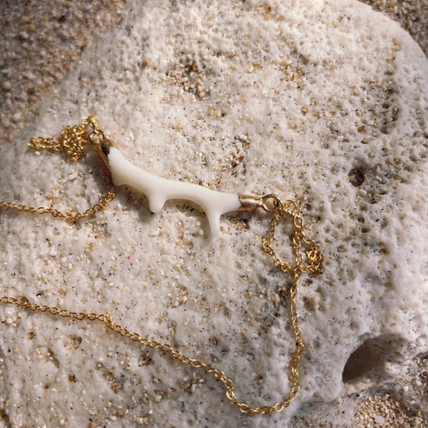 Collier korall trempé en or 18 carats Dainty Mermaid