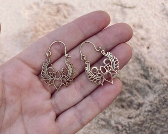 Lotus Hoop style earrings