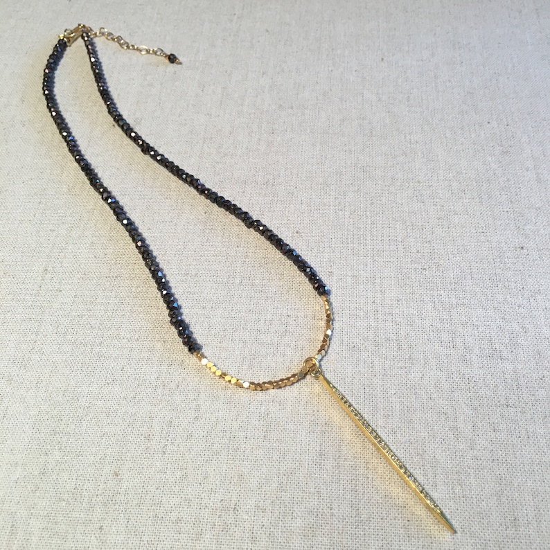 Chocolate Spinel and Diamond Necklace