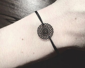 Mandala Armband schwarz filigran