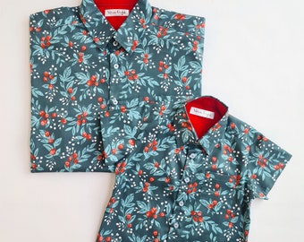 Matching Dad and Son Cotton Shirts: Christmas Family Outfits Father's Day Gift As Daddy as Me