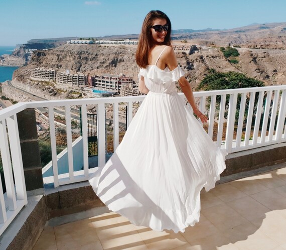 white silk maxi