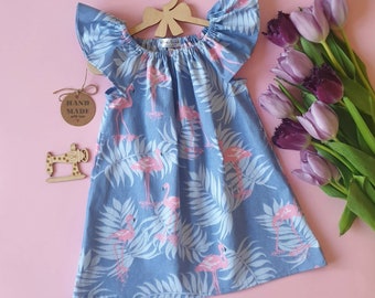 Passende Mädchen Kleid Kleinkind Kleid Flamingo Kleid Mädchen Kleidung passende Kleinkind Kleid Mama und mich Kleid Familie Look Outfit