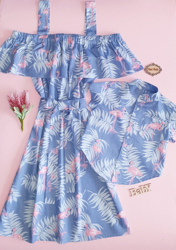 Mommy And Me Outfits Mother Son Matching Mom And Son Flamingo Etsy