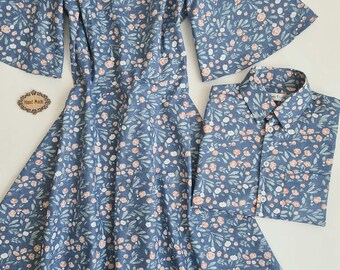 Floral Cotton Matching Mom and Son Outfit Mother's Day Gift