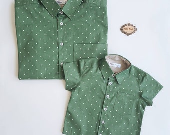 Papa et son fils, chemises assorties, cadeau de fête des mères, tenue de famille, tenues pour papa et fils, chemises papa et fils, papa et moi, chemise pour tout-petit, chemise homme