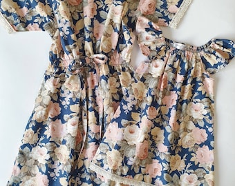 Floral Mommy and Me Dresses: Matching Cotton Mother Daughter Outfits Christmas Gift As Mommy as Me