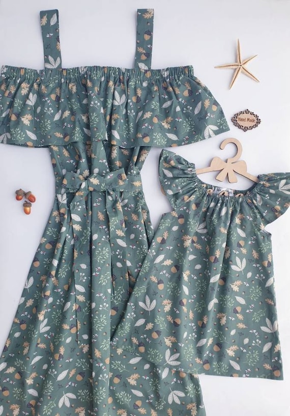 cotton dresses for autumn R.Vivimos Women's Fall Casual Gauze Cotton Dresses V Neck Long Sleeve Ruffle Tiered Flowy Midi Dress with Pockets (Small, Army Green) at Amazon Women's Clothing store