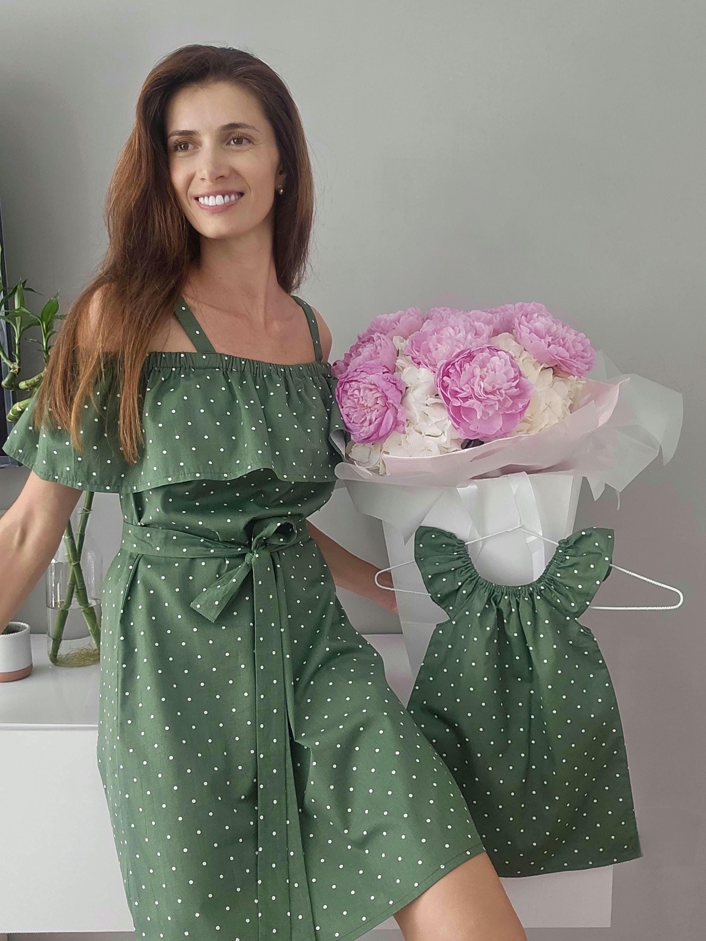 Mom and Me Green Dress - Etsy