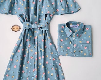 Matching Mom and Son Outfit: Floral Cotton Family Look As Mommy as Me