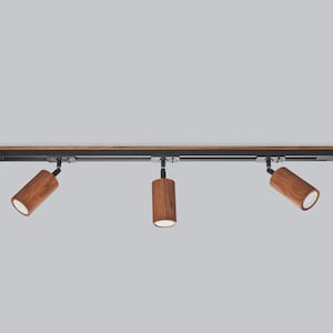 Track lighting Pendant light Industrial track Walnut Minimalist image 1