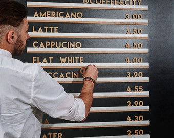 Cafe Wall Menu Letter Message Board - Minimalist White Baker Menu