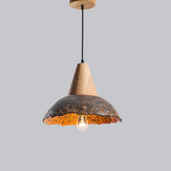 Ceramic Pendant Lighting Rustic Primitive Pottery Barn Light